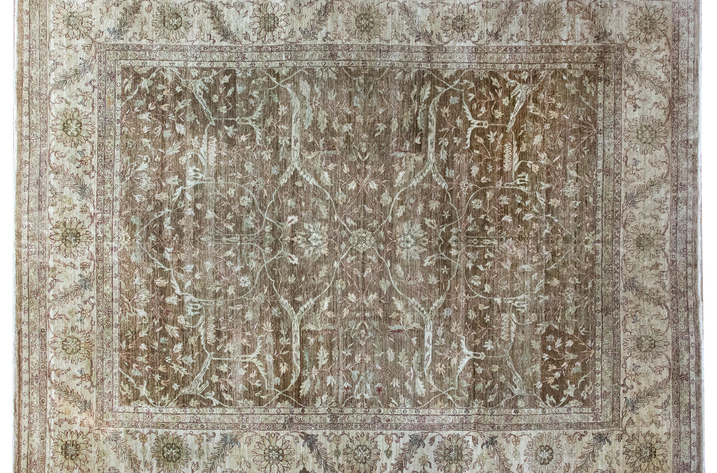 Tribal Tapis indien Peshawar tissé avec un motif inspiré de Ziegler en vente