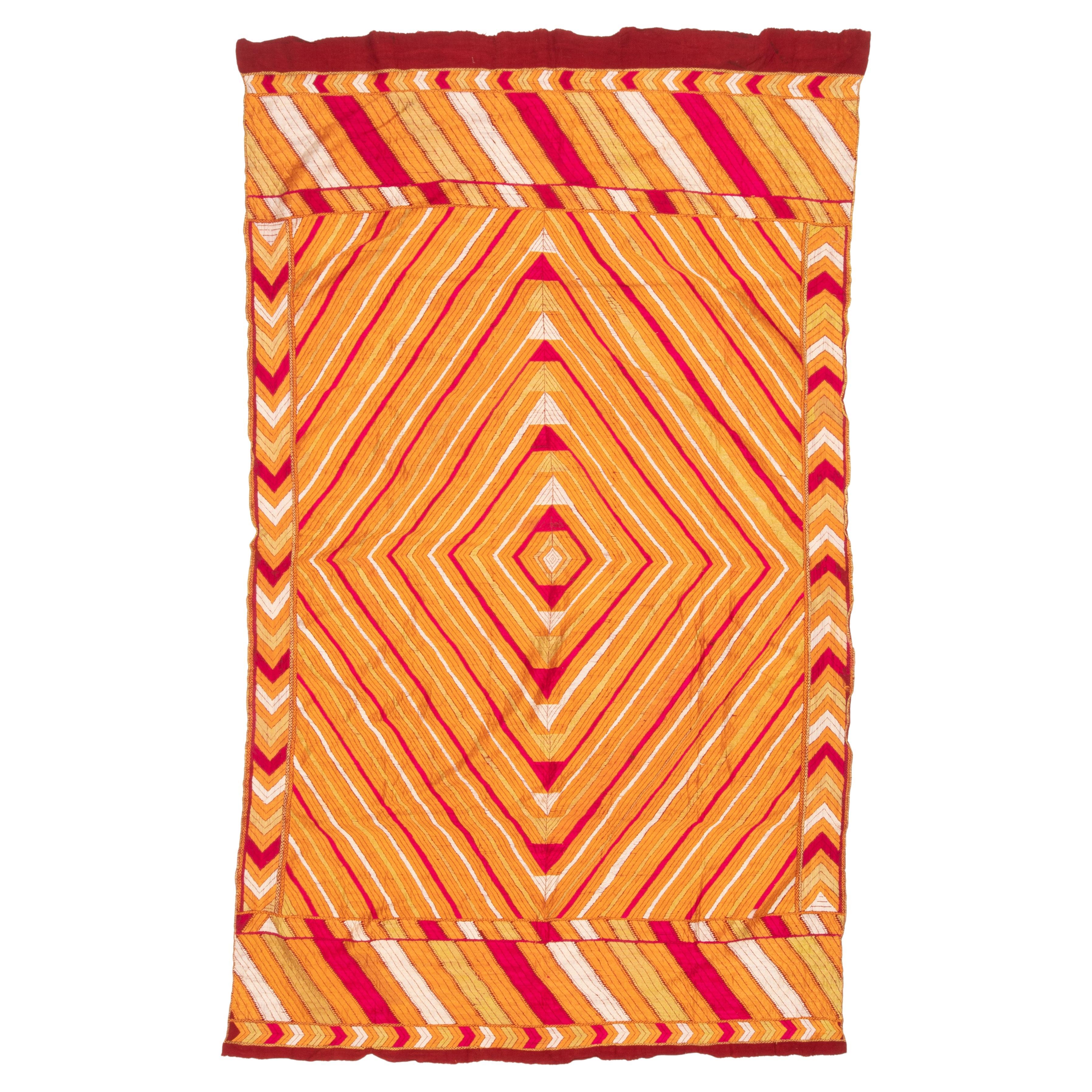 Indian Phulkari Wedding Shawl , Early 20th C. For Sale