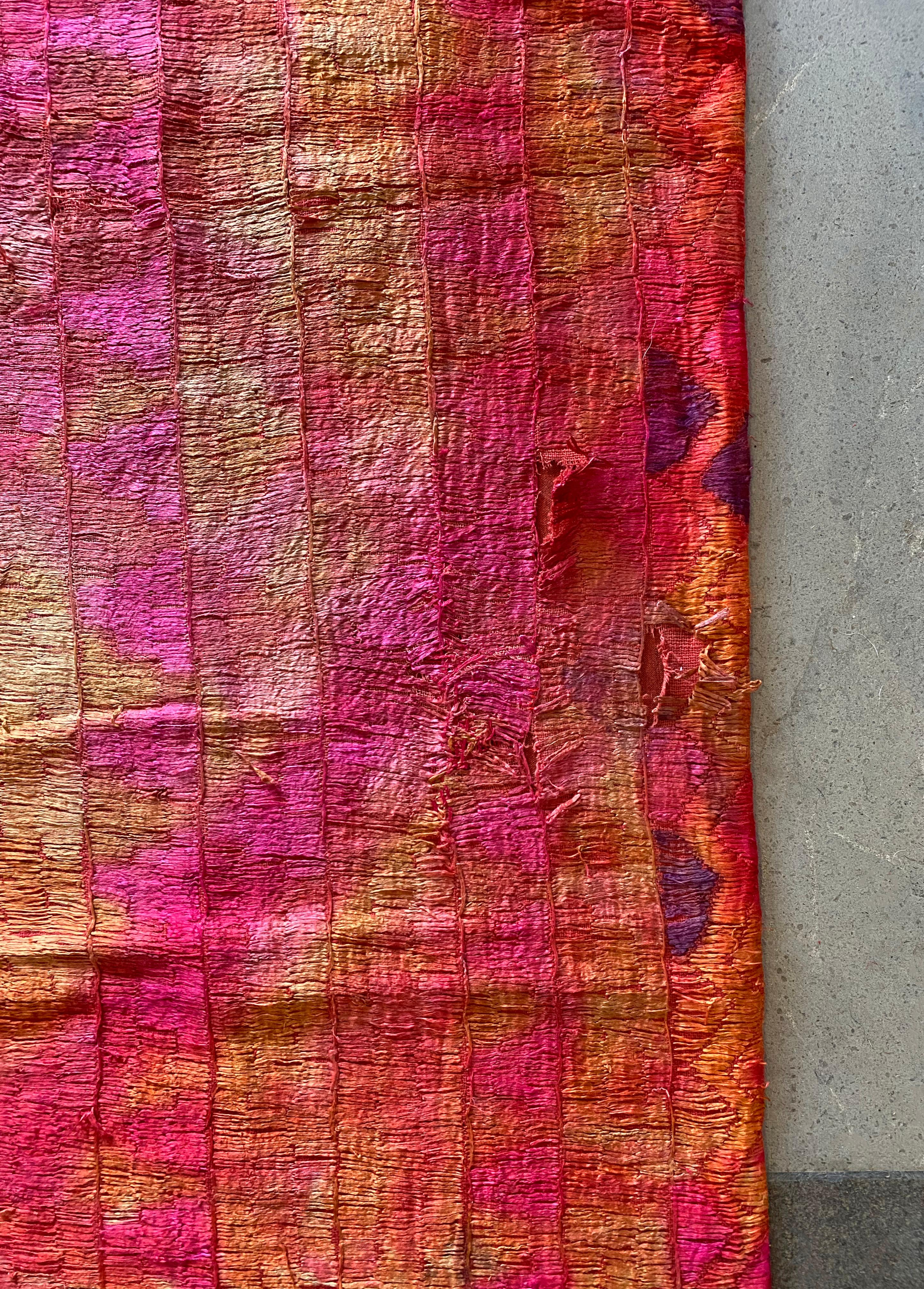 20th Century Indian Phulkari Wedding Textile, Silk & Cotton Embroidery, Punjab, 1900s For Sale