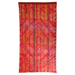 Antique Indian Phulkari Wedding Textile, Silk & Cotton Embroidery, Punjab, 1900s