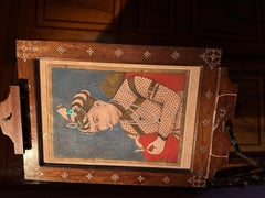 Indian Portrait Painting of Mughal Emperor Akbar the Great, 19th Century