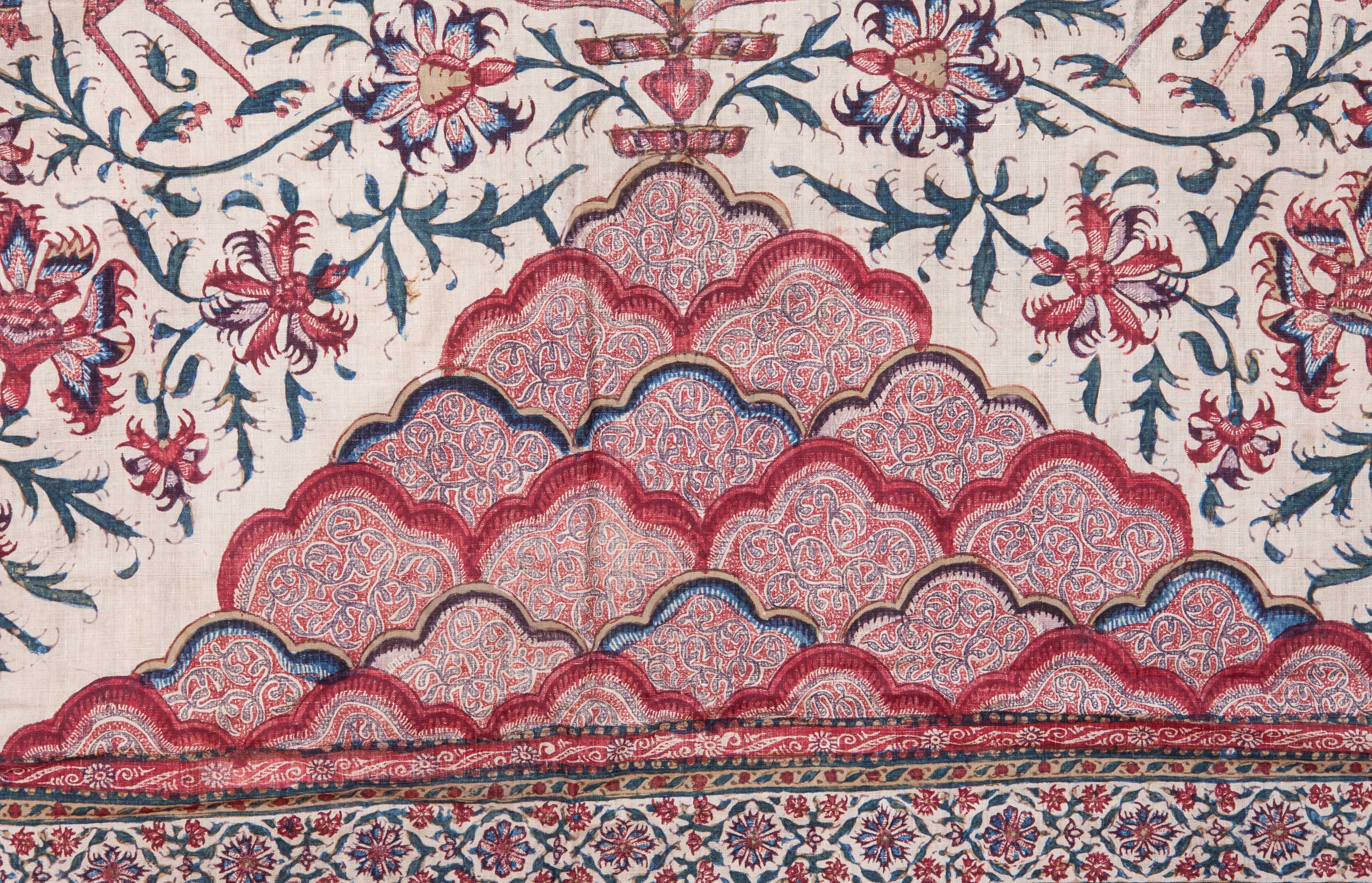Islamic Indian Qalamkari Panel with Great Details, 19th Century