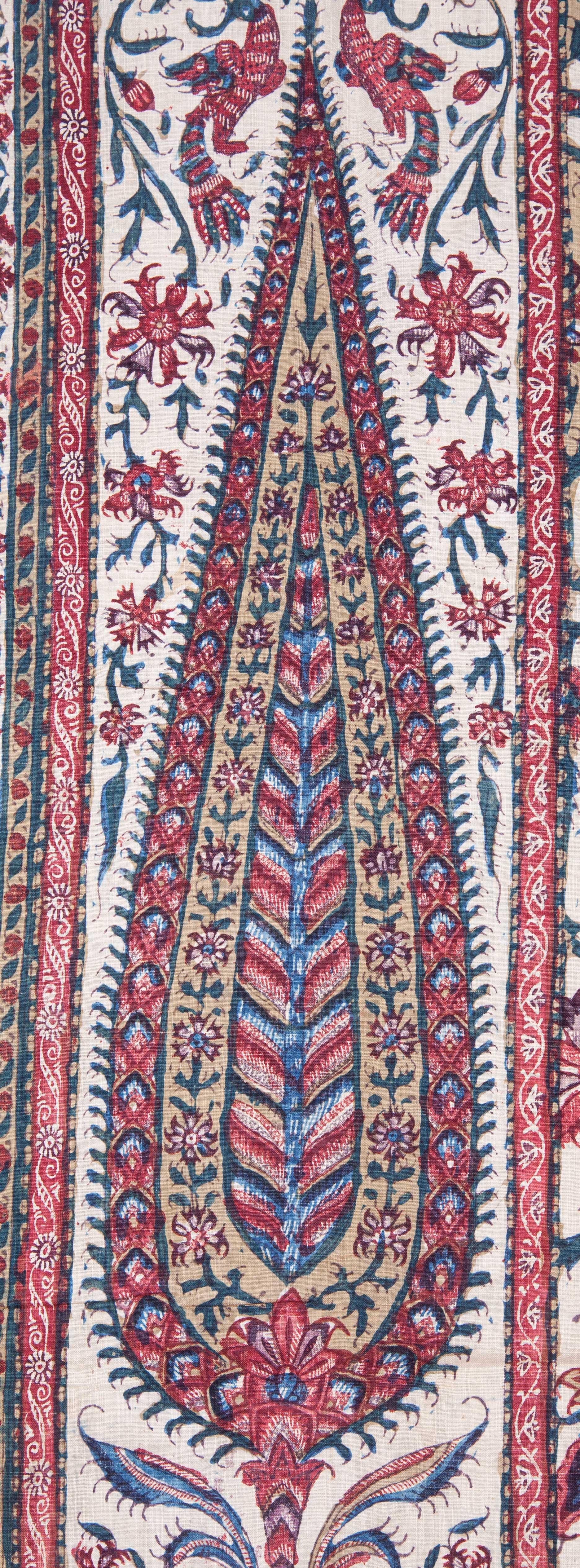 Indian Qalamkari Panel with Great Details, 19th Century In Good Condition In Istanbul, TR