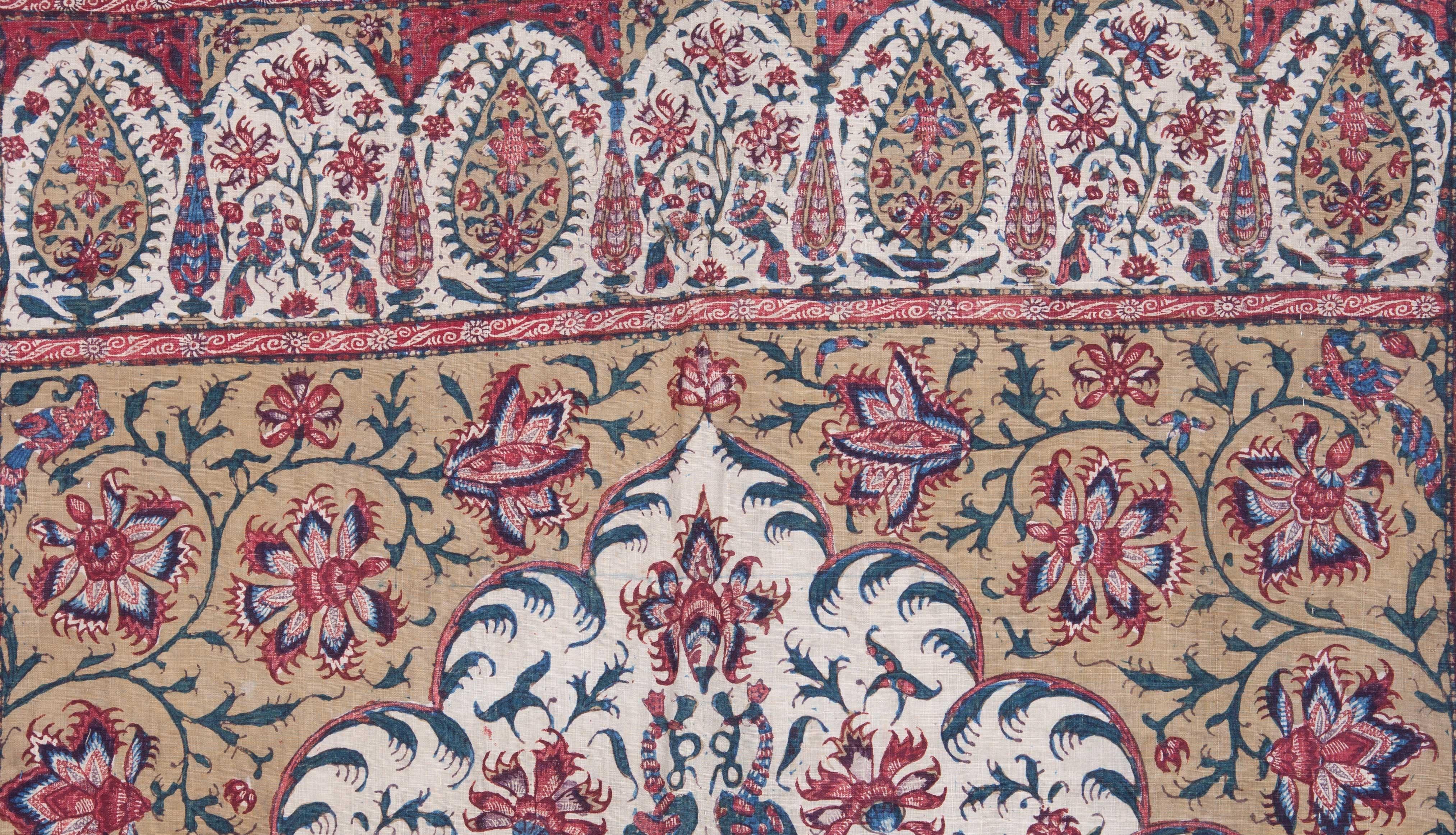 Indian Qalamkari Panel with Great Details, 19th Century 1