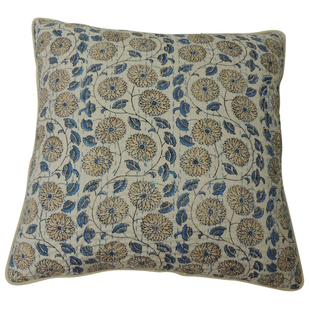 Pair of Indian Quilted "Lotus" Decorative Pillows