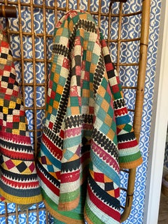 Indian, Quilted throw (greens)