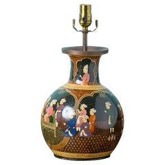 Indian Rajasthani Mughal-Style Hand Painted Lamp