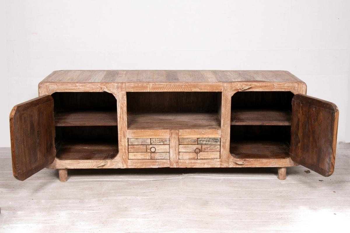Indian Reclaimed Teak Tv Stand In Good Condition For Sale In London, GB