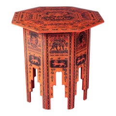 Indian Red Lacquer Table