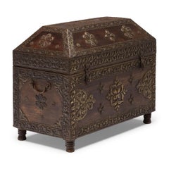 Indian Repoussé Brass Bound Chest