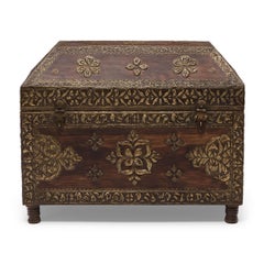 Indian Repoussé Brass Bound Chest