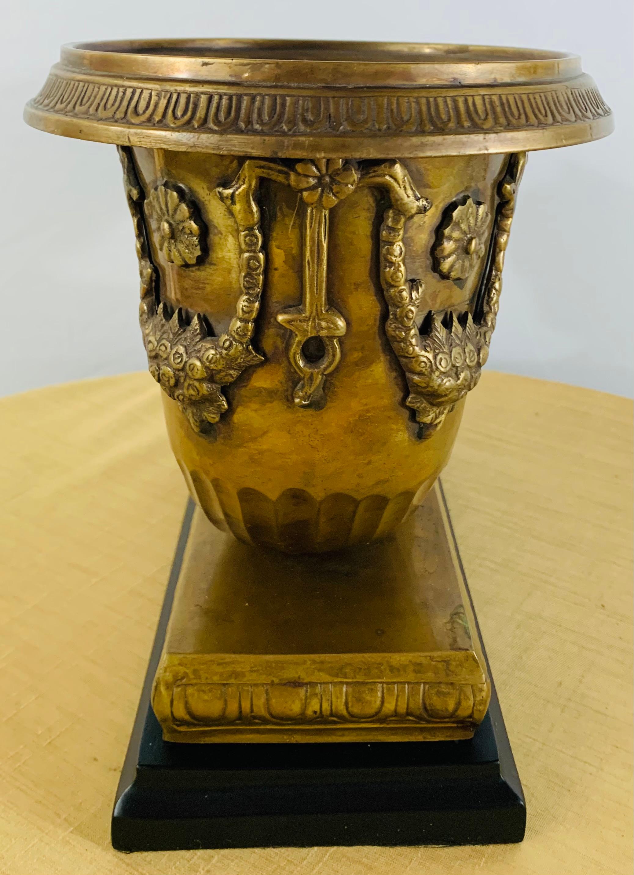 Tribal Indian Rhyton Shaped Brass Sculpture or Statue with Winged Ram For Sale