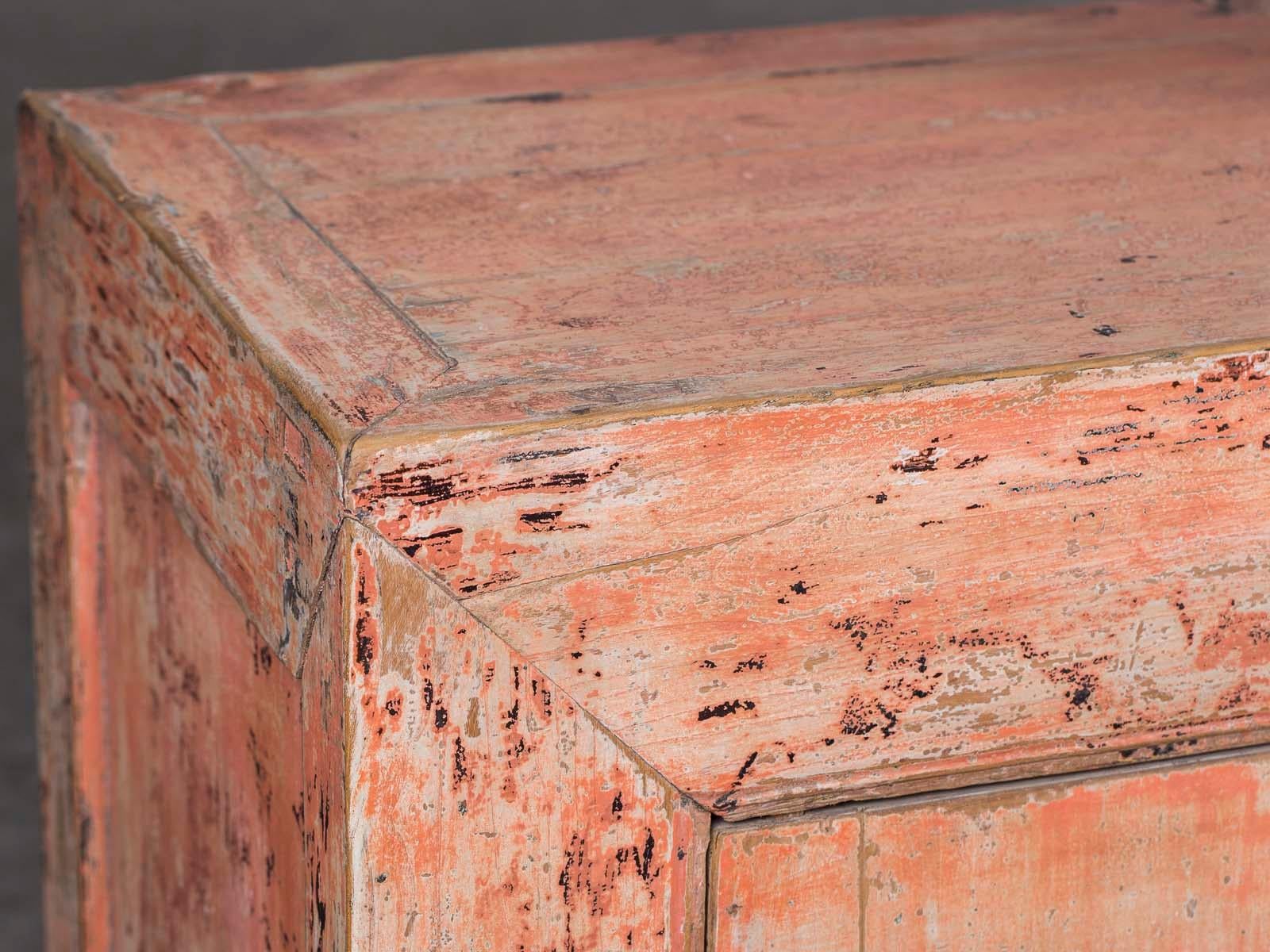 Mid-20th Century Indian Rose Pink Long Painted Buffet Credenza Chinese, circa 1940
