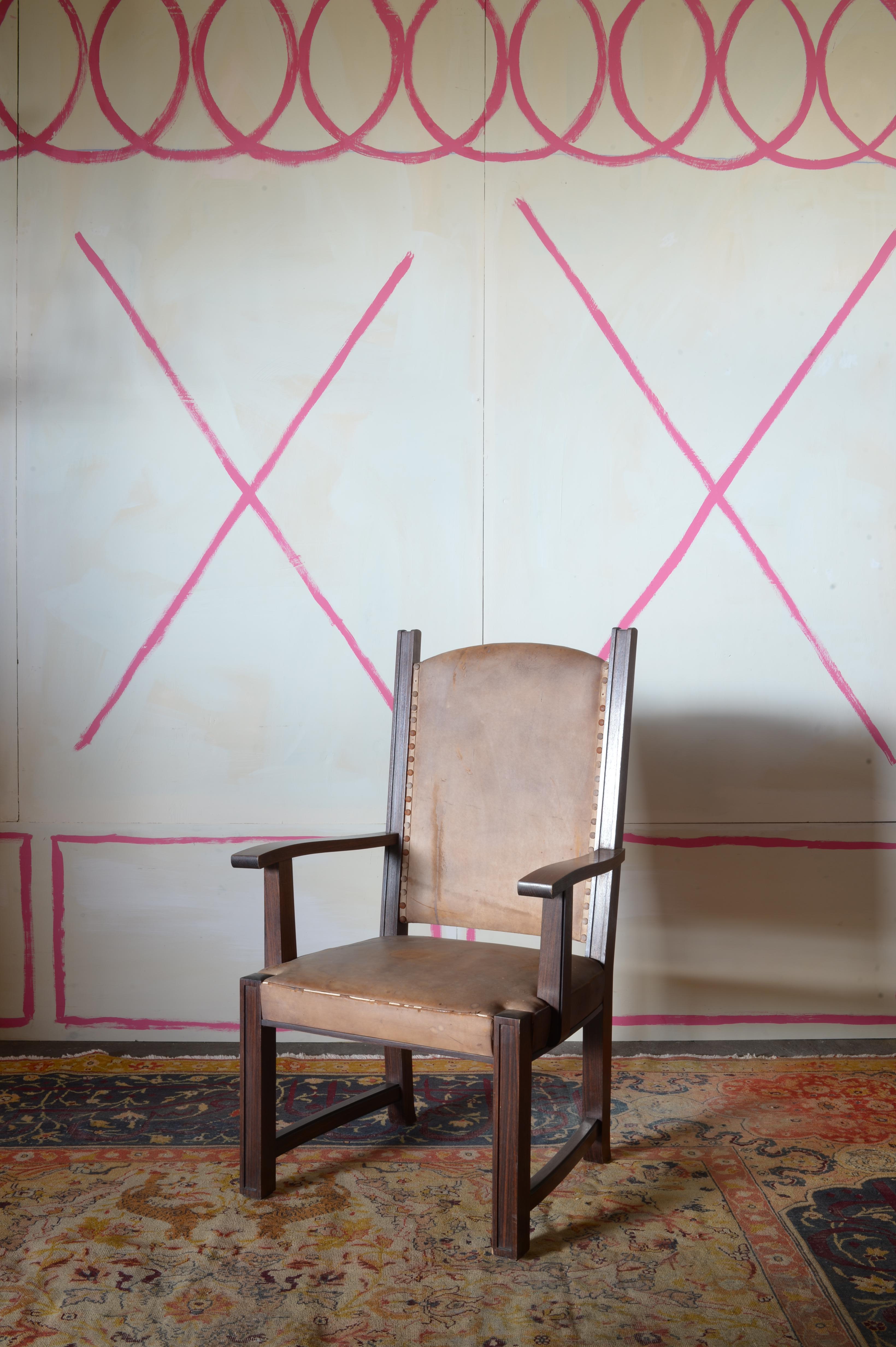 Sillón de palisandro indio del movimiento alemán de la Nueva Objetividad Tapicería en venta
