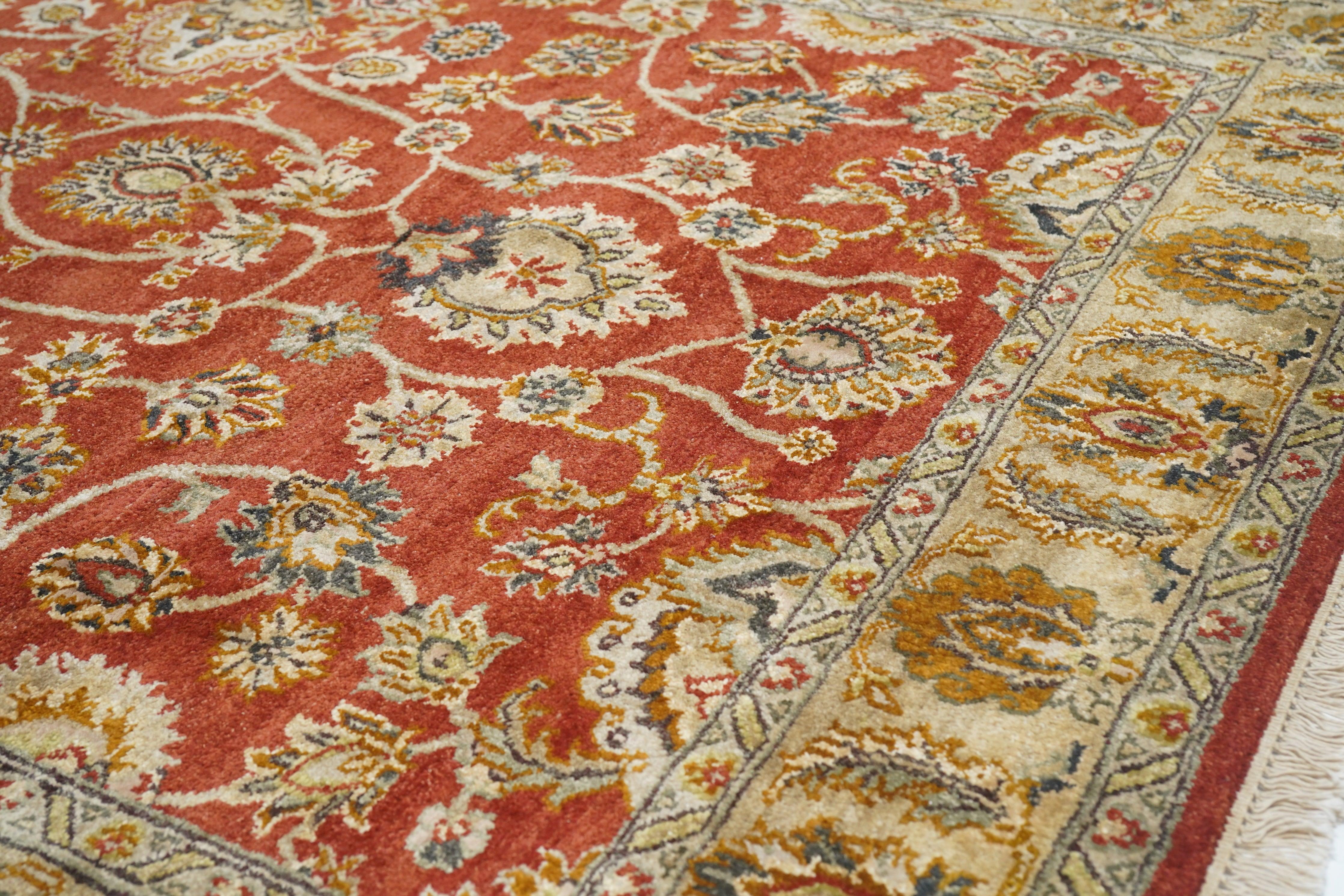 Indischer Teppich 6'1'' x 9'11'' (Wolle) im Angebot