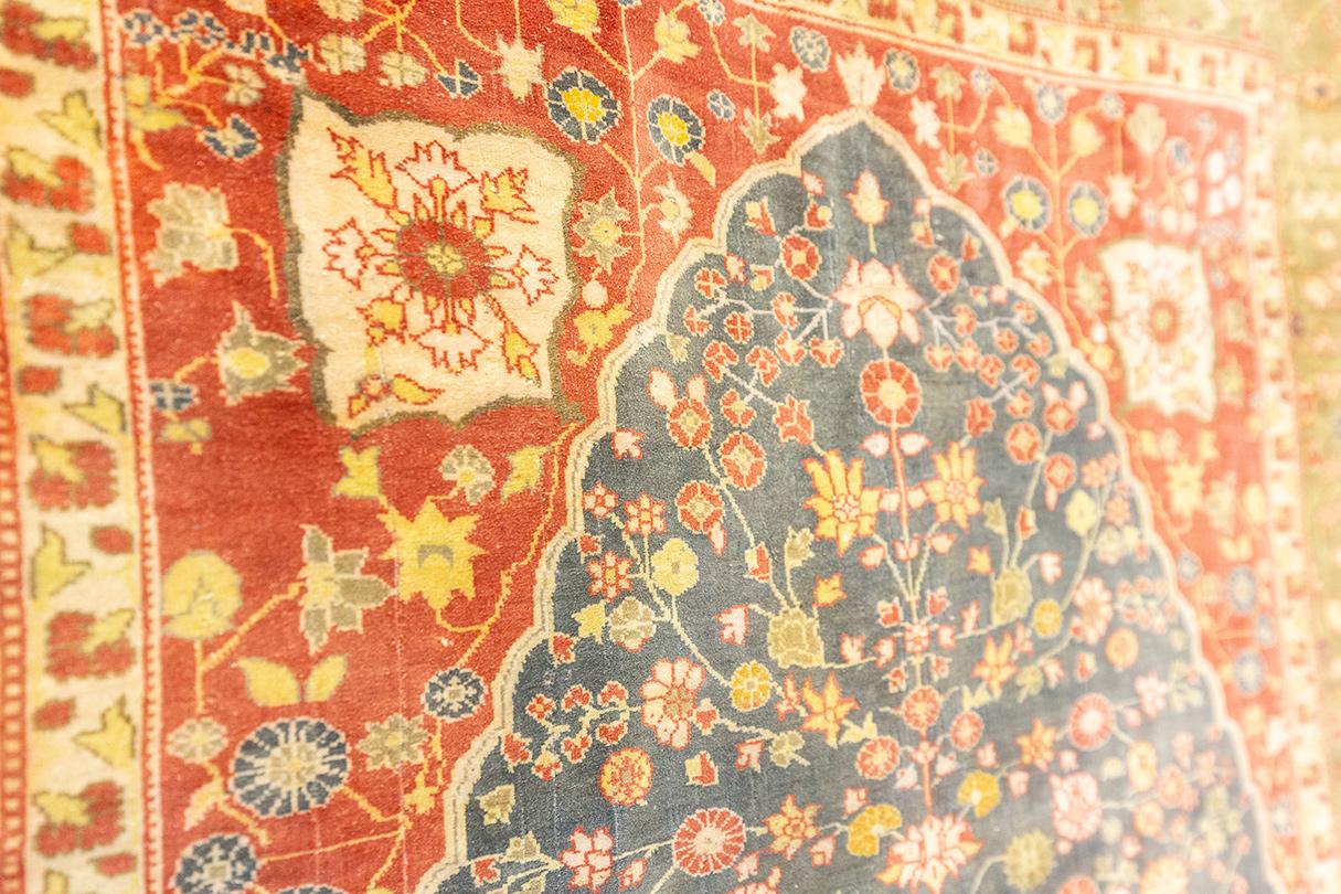 Late 19th Century Indian Rug Pashmina Green Field For Sale