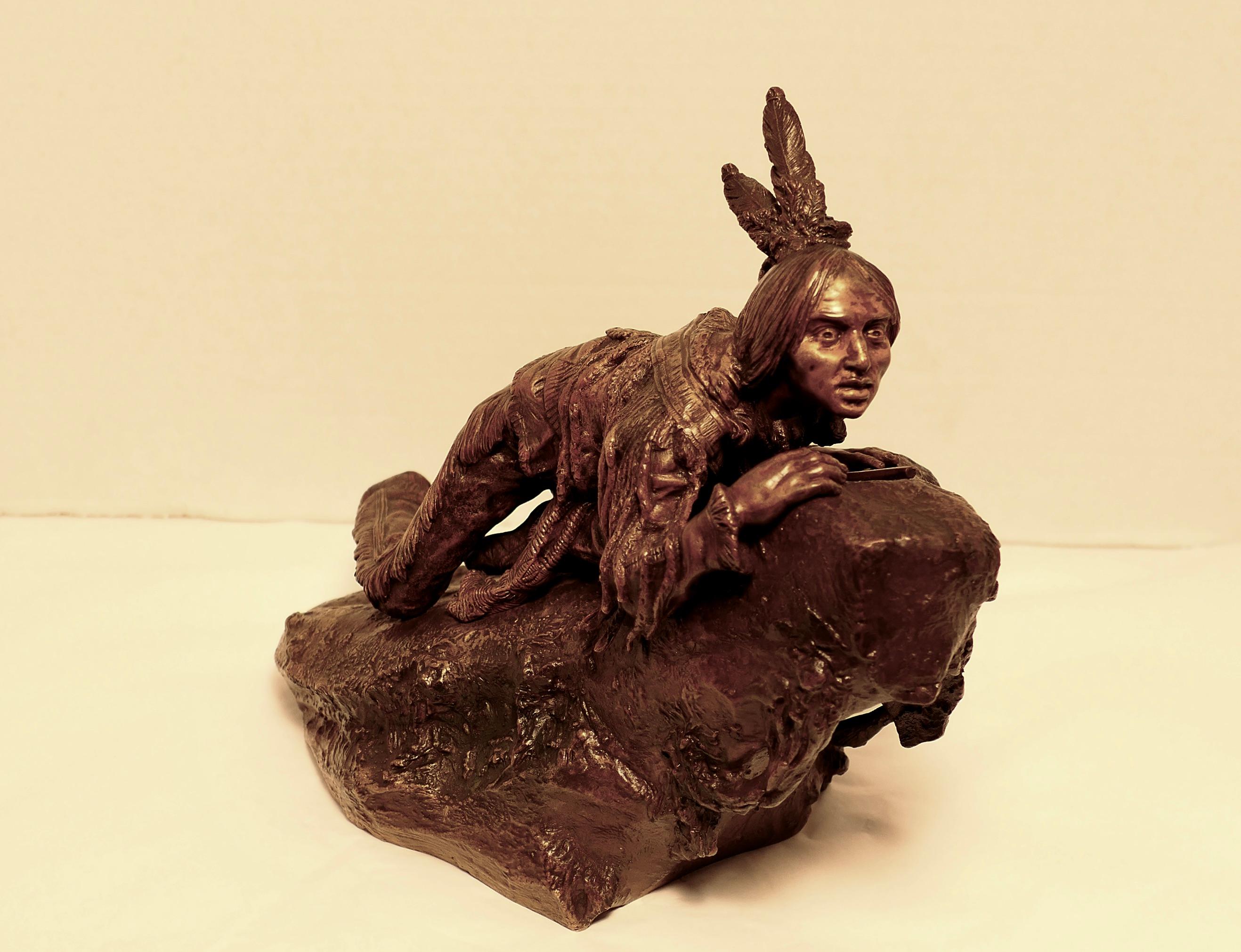 20th Century Indian Scout, Bronze by Carl Kauba