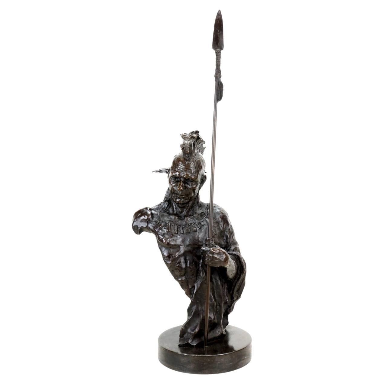 Indian Sculpture in Patinated Bronze, Western Style, 20th Century For Sale
