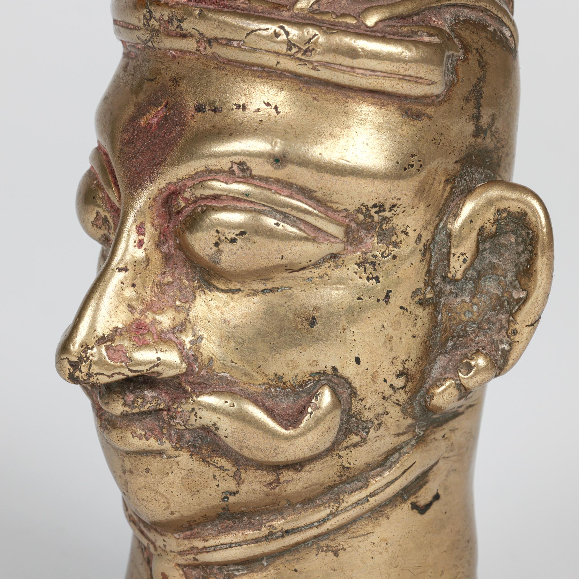 Indian Shiva Mukhalingam Brass Alloy Human Face Cover For Sale 4