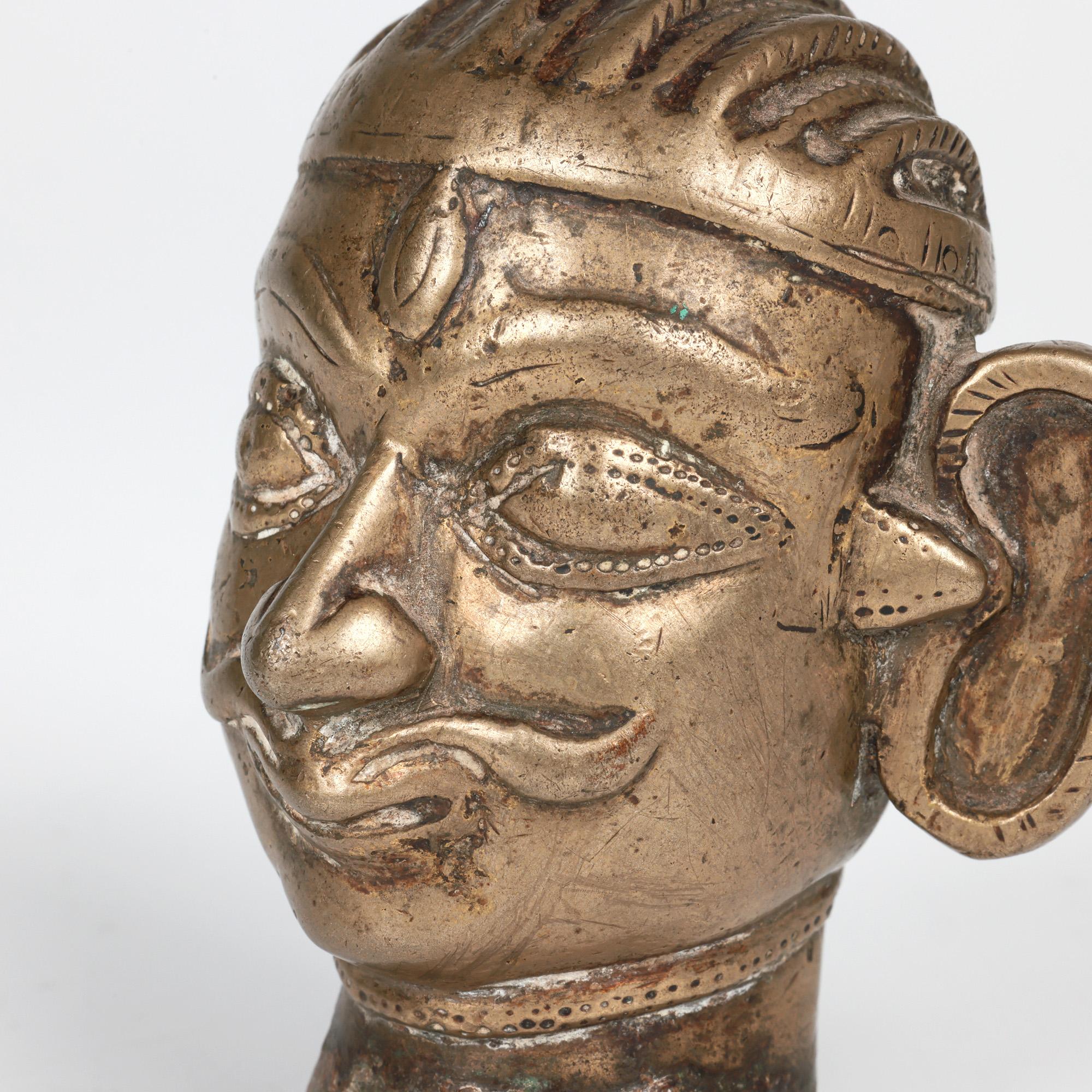 Indian Shiva Mukhalingam Brass Alloy Human Face Cover For Sale 4
