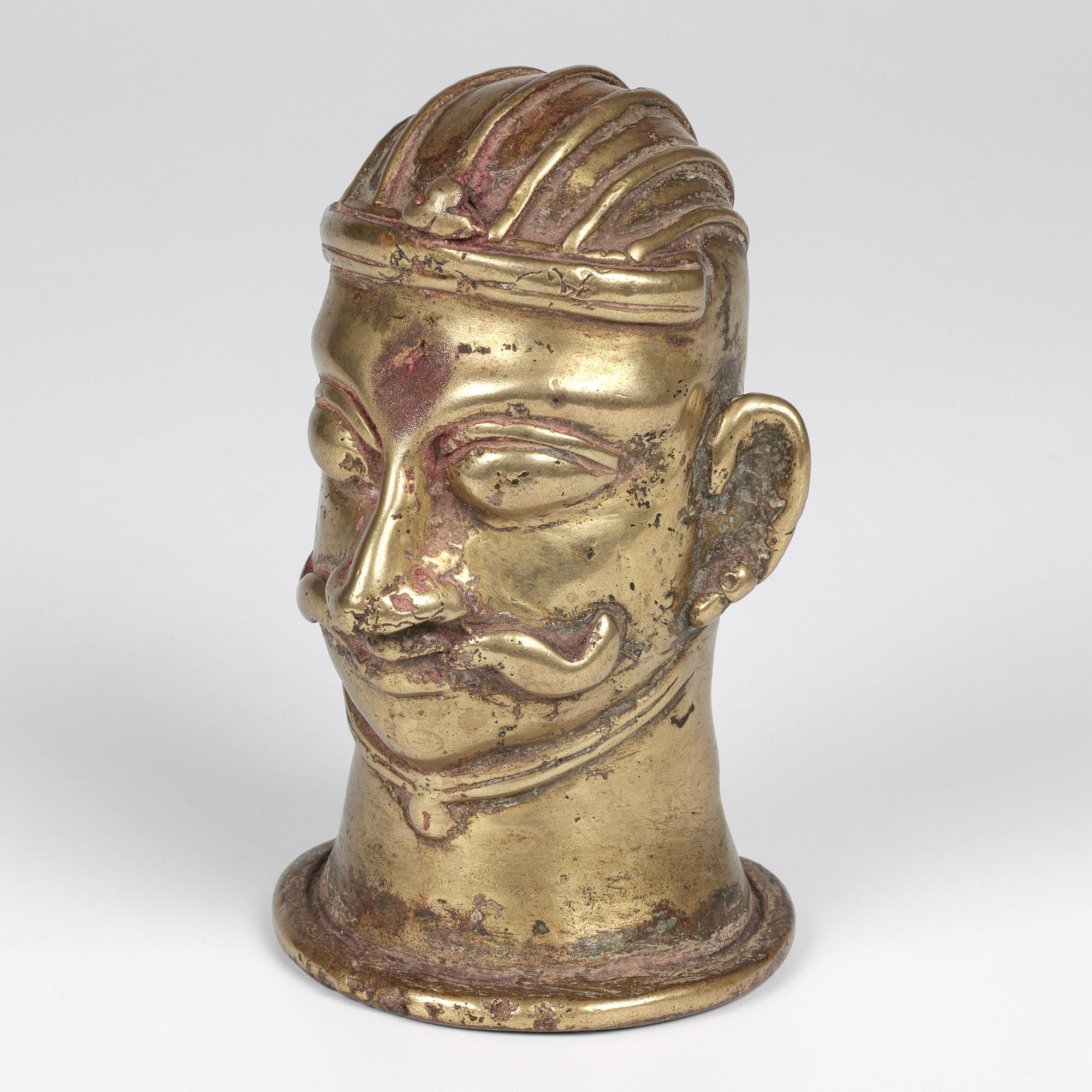 Indian Shiva Mukhalingam Brass Alloy Human Face Cover For Sale 5