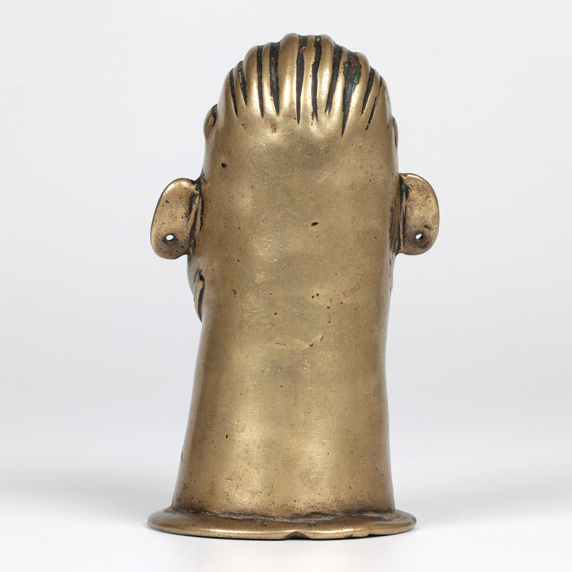 Indian Shiva Mukhalingam Brass Alloy Human Face Cover For Sale 7