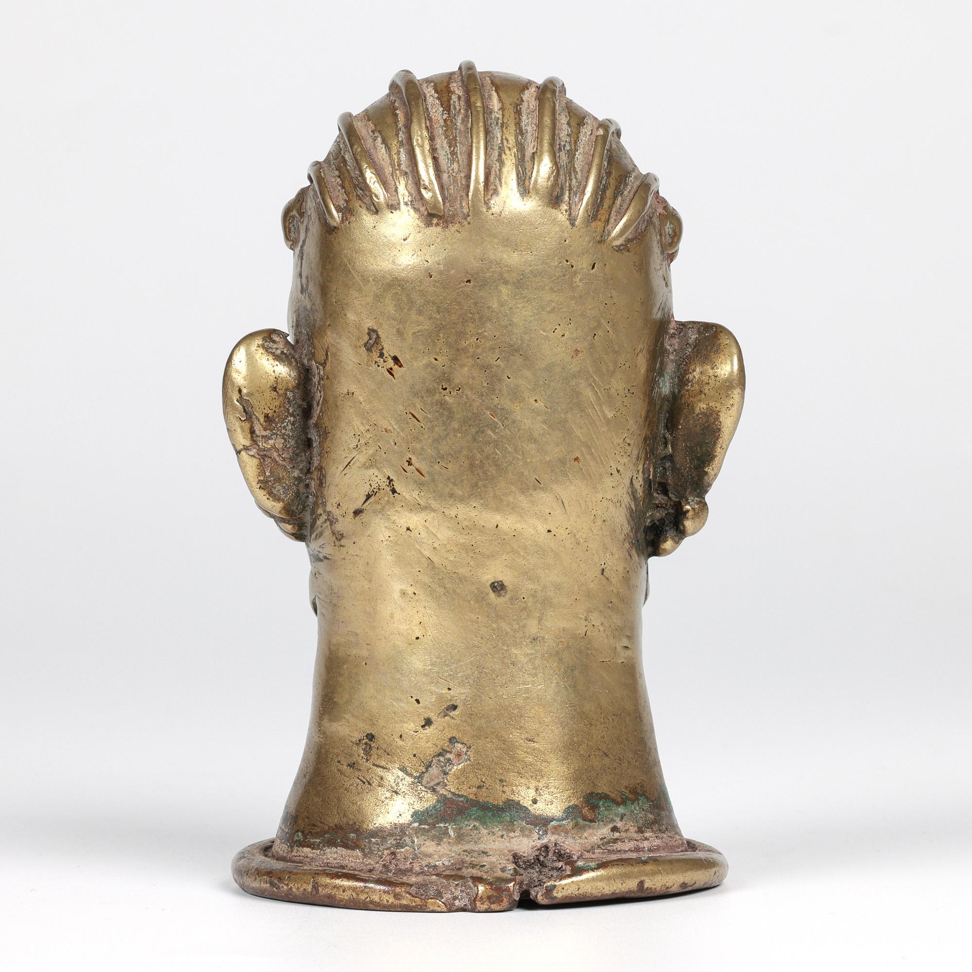 Indian Shiva Mukhalingam Brass Alloy Human Face Cover For Sale 7
