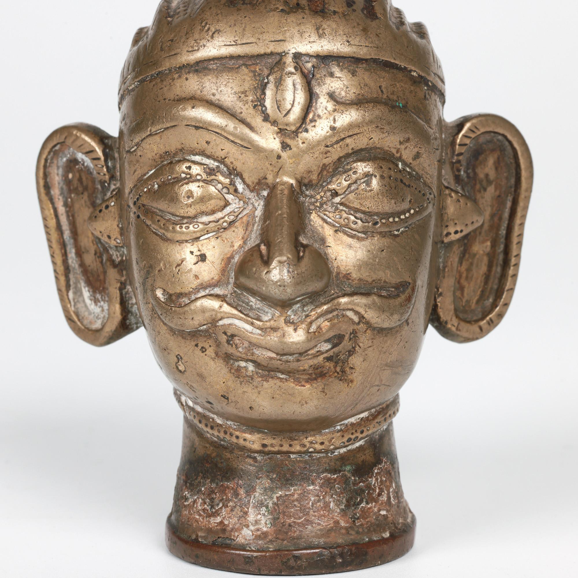 Indian Shiva Mukhalingam Brass Alloy Human Face Cover For Sale 7