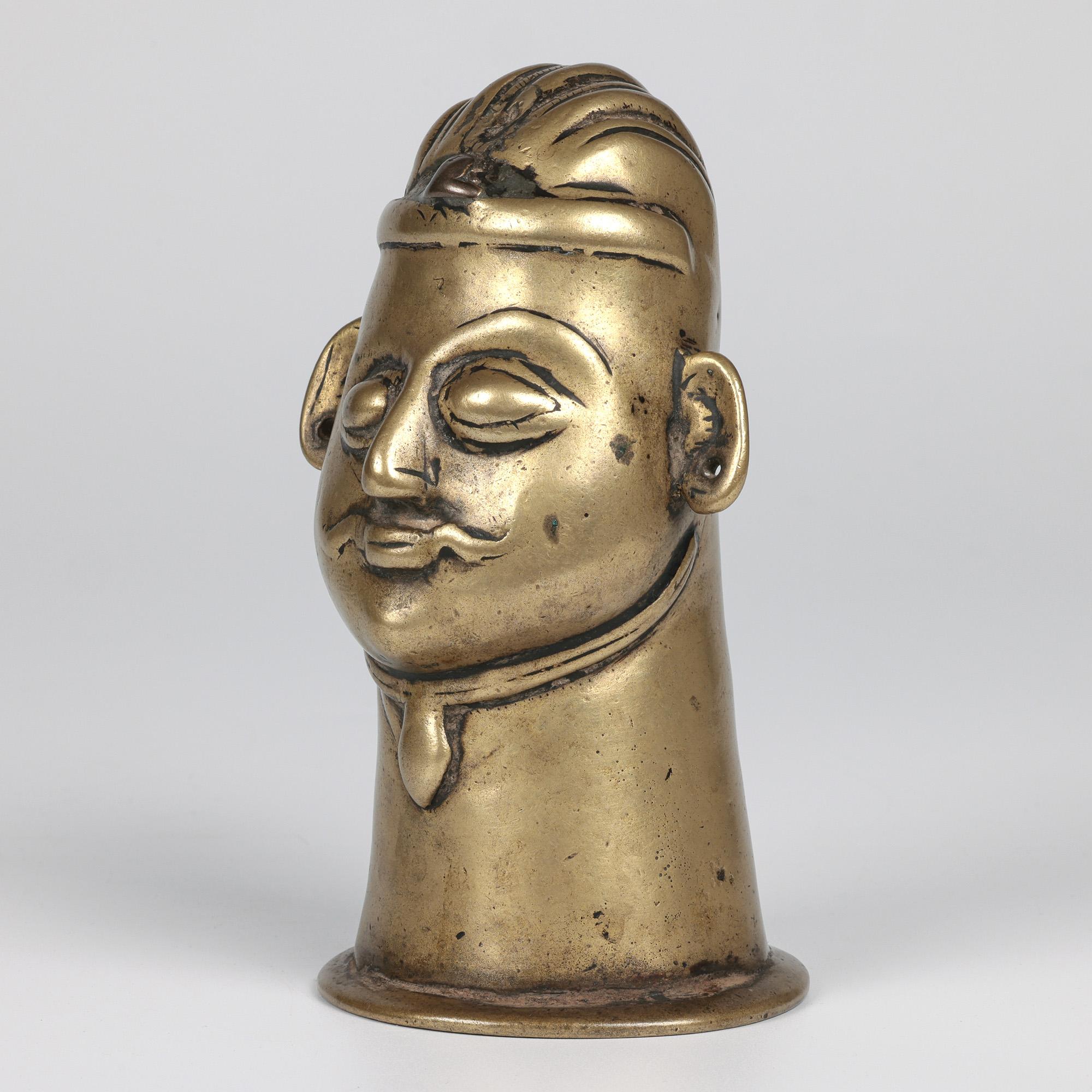 Indian Shiva Mukhalingam Brass Alloy Human Face Cover For Sale 8