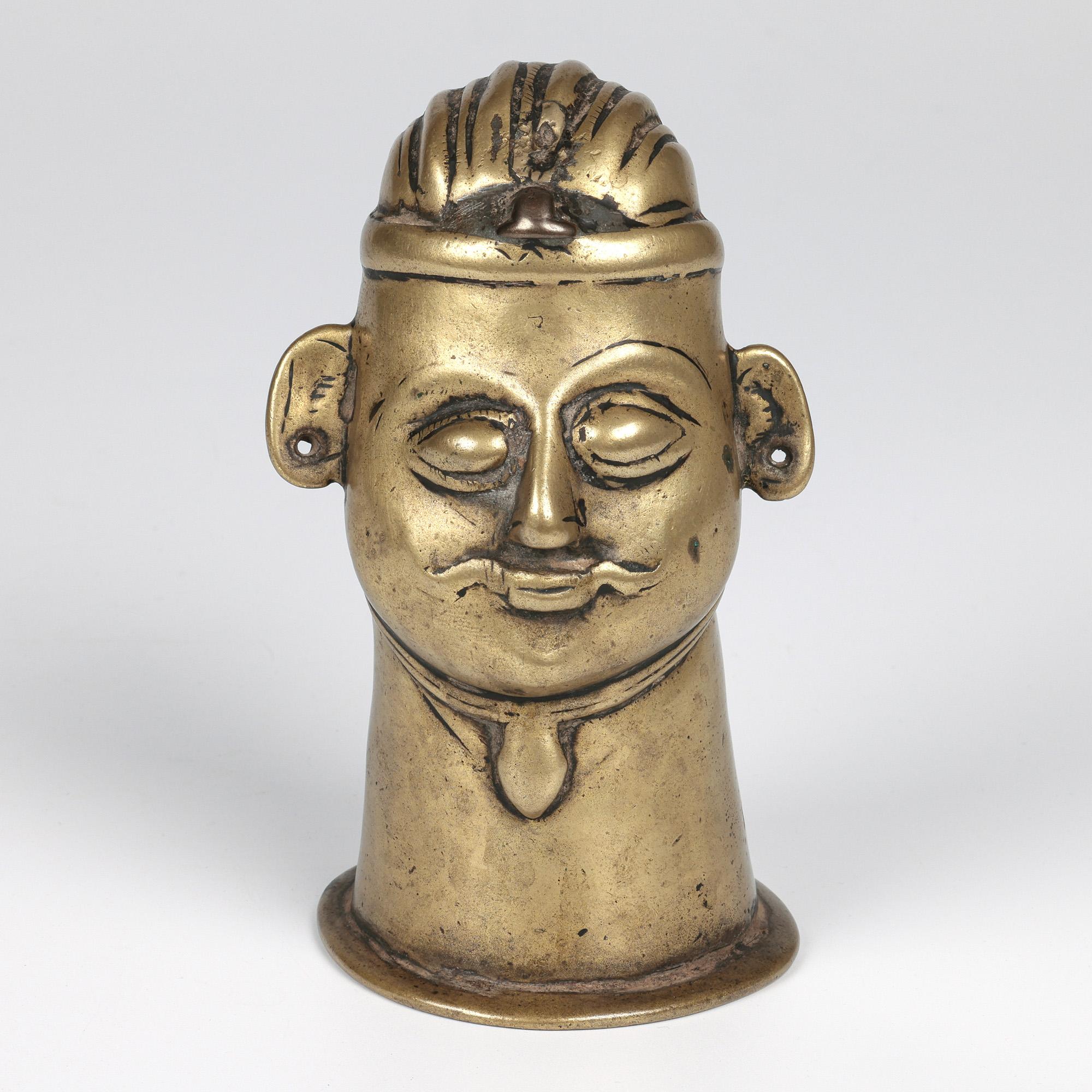 Indian Shiva Mukhalingam Brass Alloy Human Face Cover For Sale 9