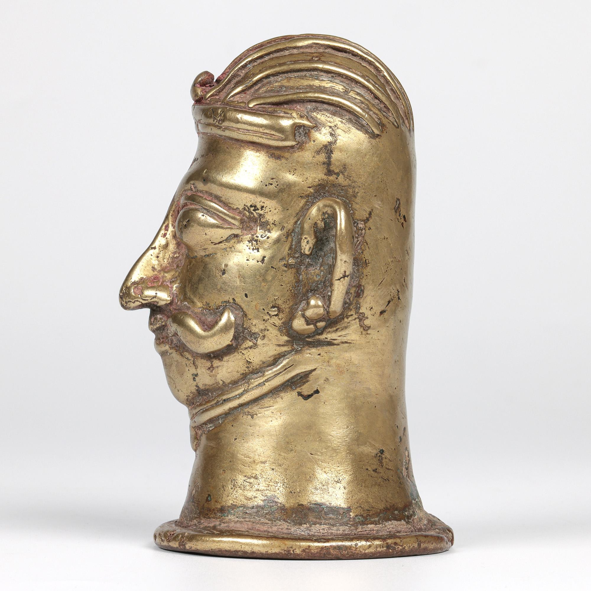 Indian Shiva Mukhalingam Brass Alloy Human Face Cover For Sale 9