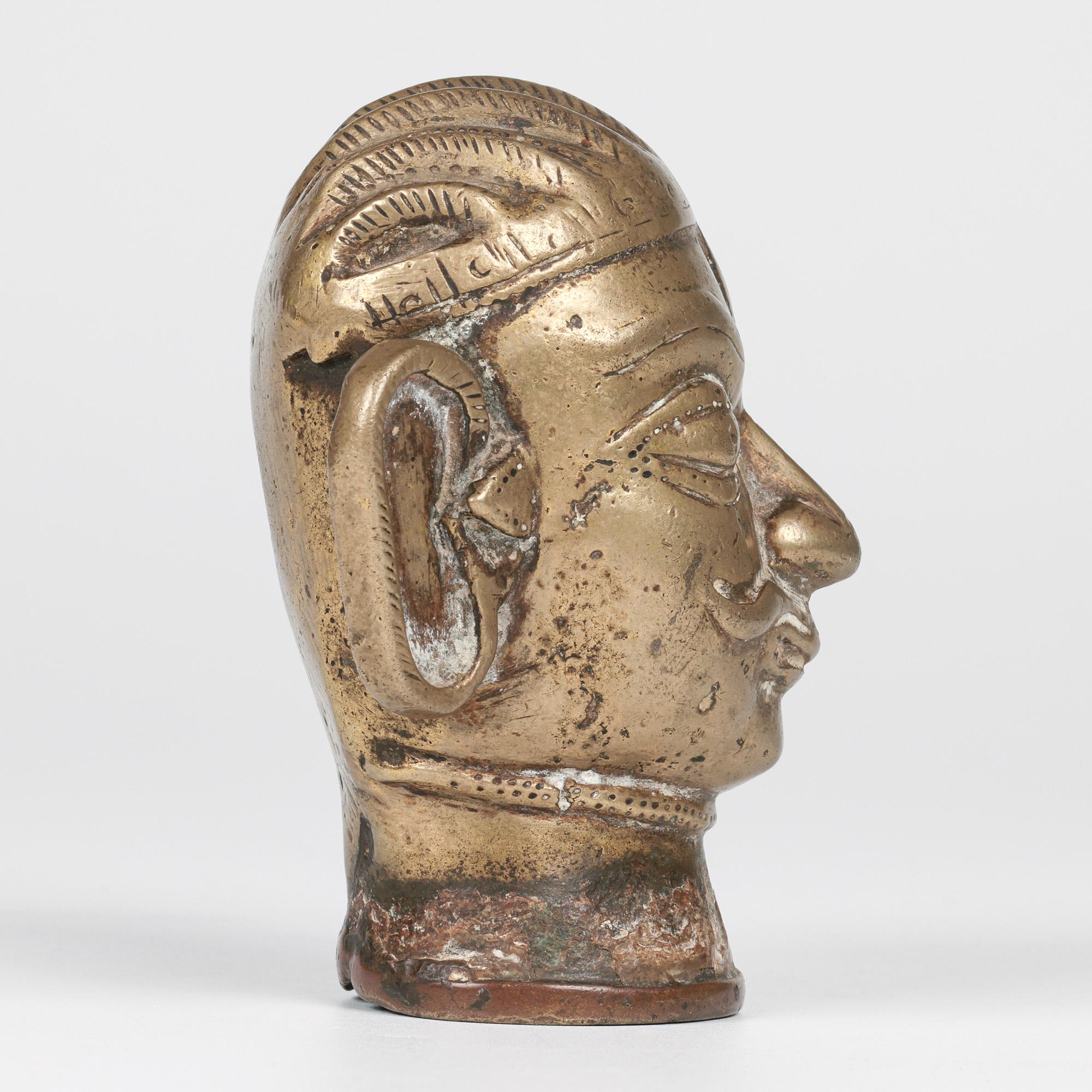 Indian Shiva Mukhalingam Brass Alloy Human Face Cover For Sale 9