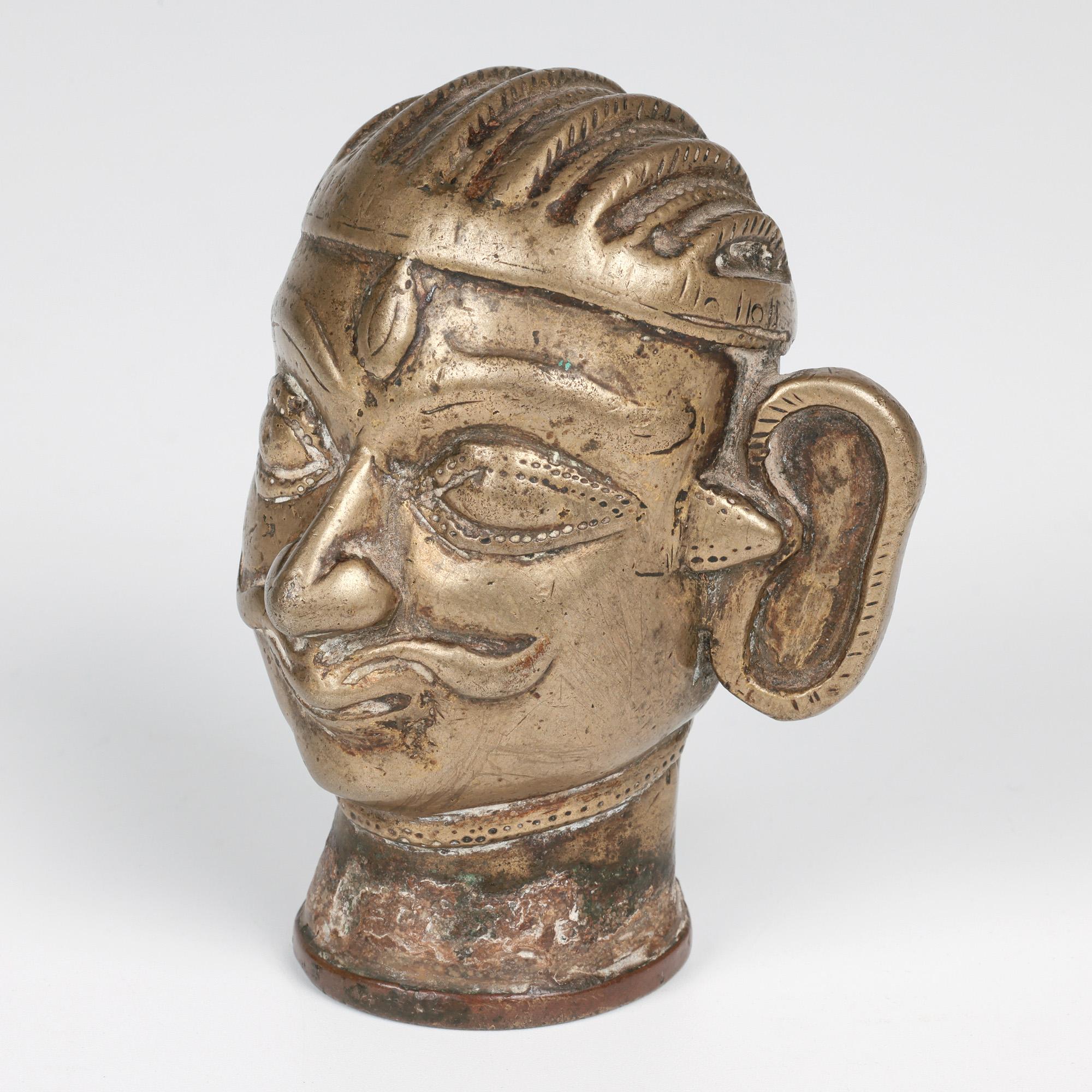 Indian Shiva Mukhalingam Brass Alloy Human Face Cover For Sale 11