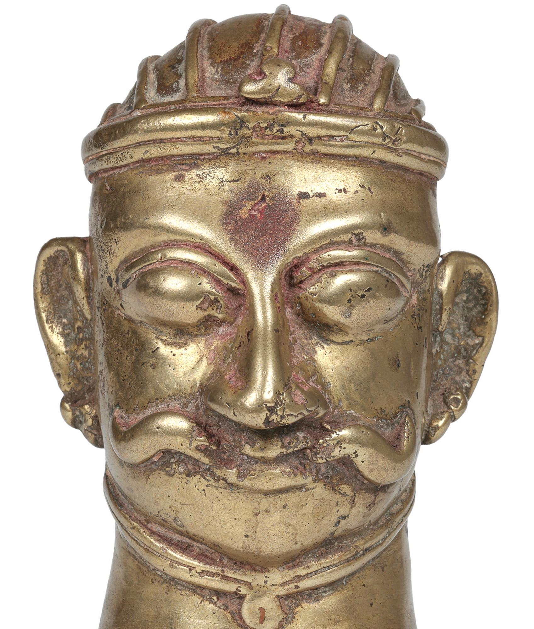 Hand-Crafted Indian Shiva Mukhalingam Brass Alloy Human Face Cover For Sale