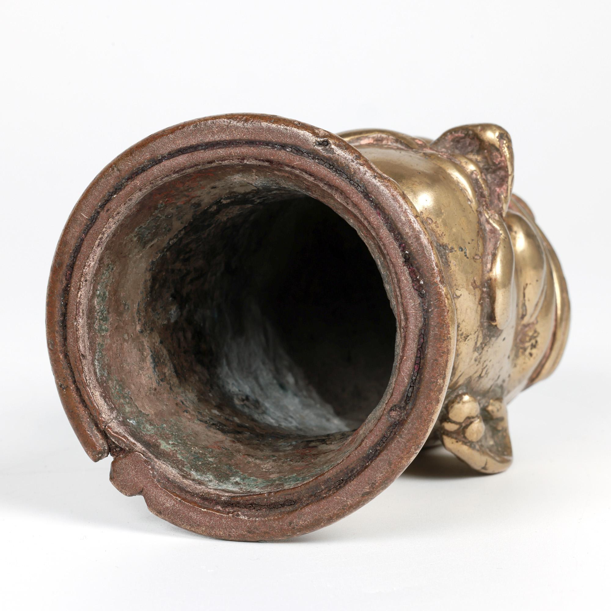 18th Century and Earlier Indian Shiva Mukhalingam Brass Alloy Human Face Cover For Sale