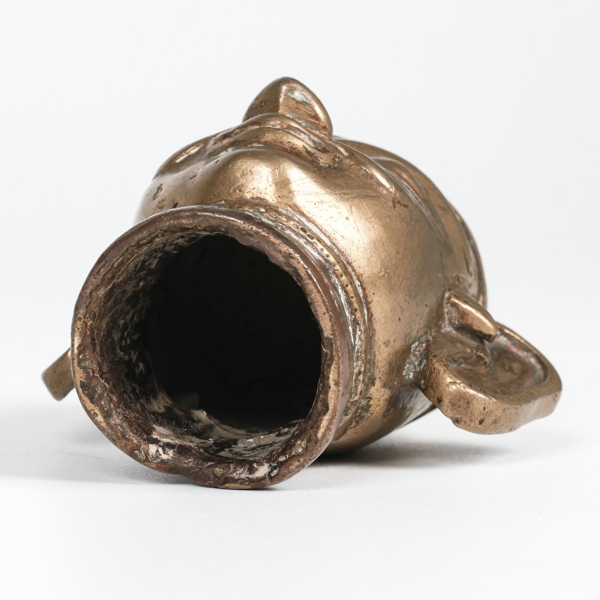 18th Century and Earlier Indian Shiva Mukhalingam Brass Alloy Human Face Cover For Sale