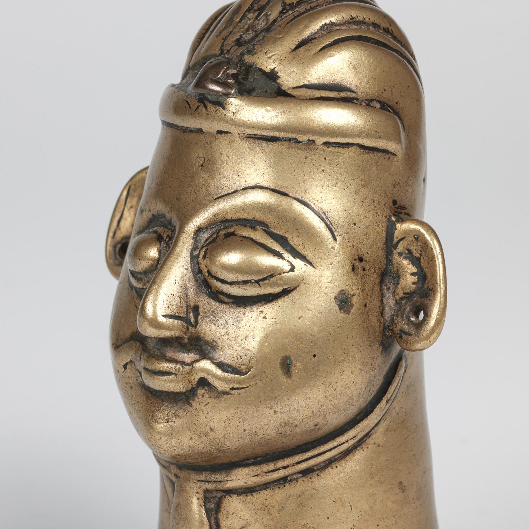 Indian Shiva Mukhalingam Brass Alloy Human Face Cover For Sale 3