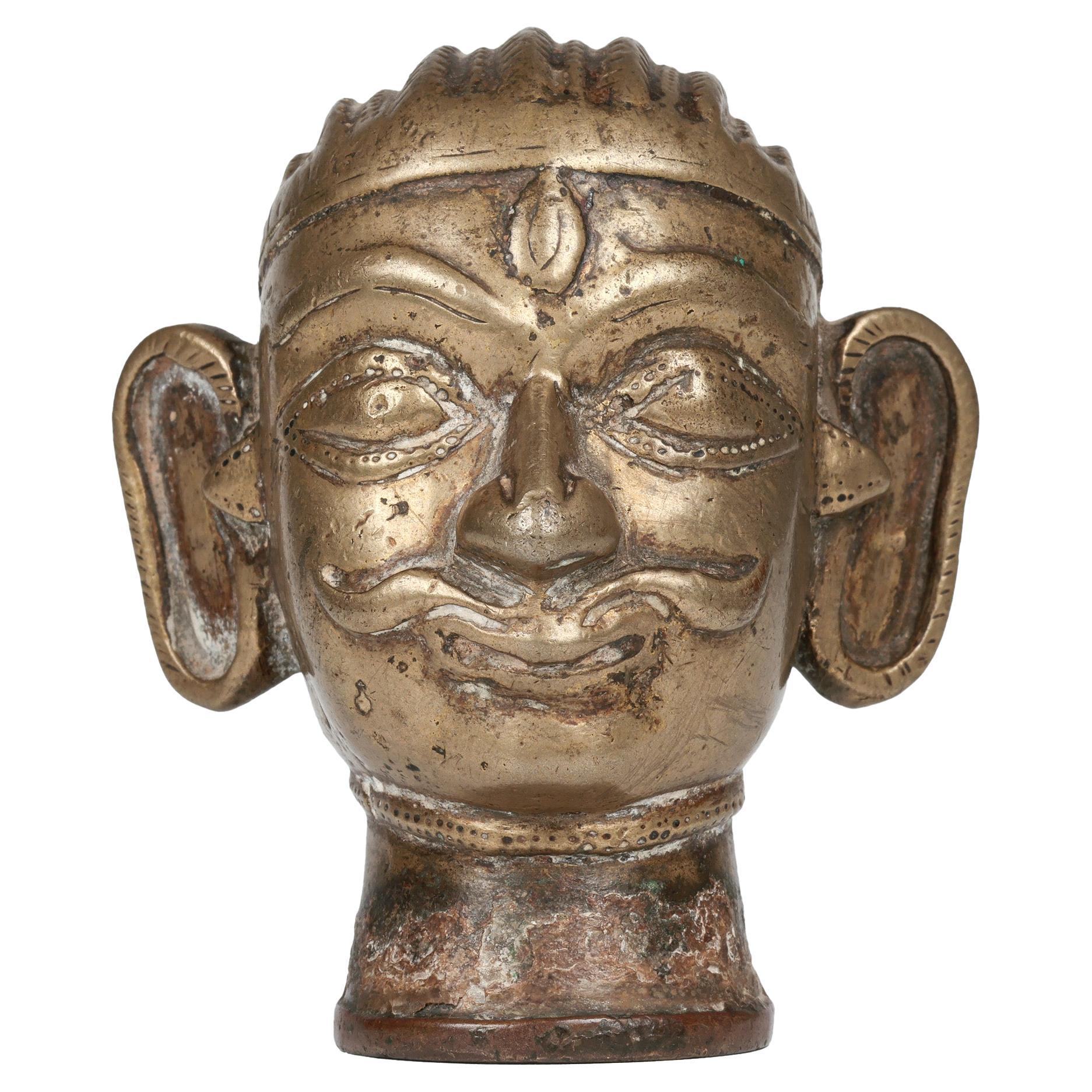 Indian Shiva Mukhalingam Brass Alloy Human Face Cover