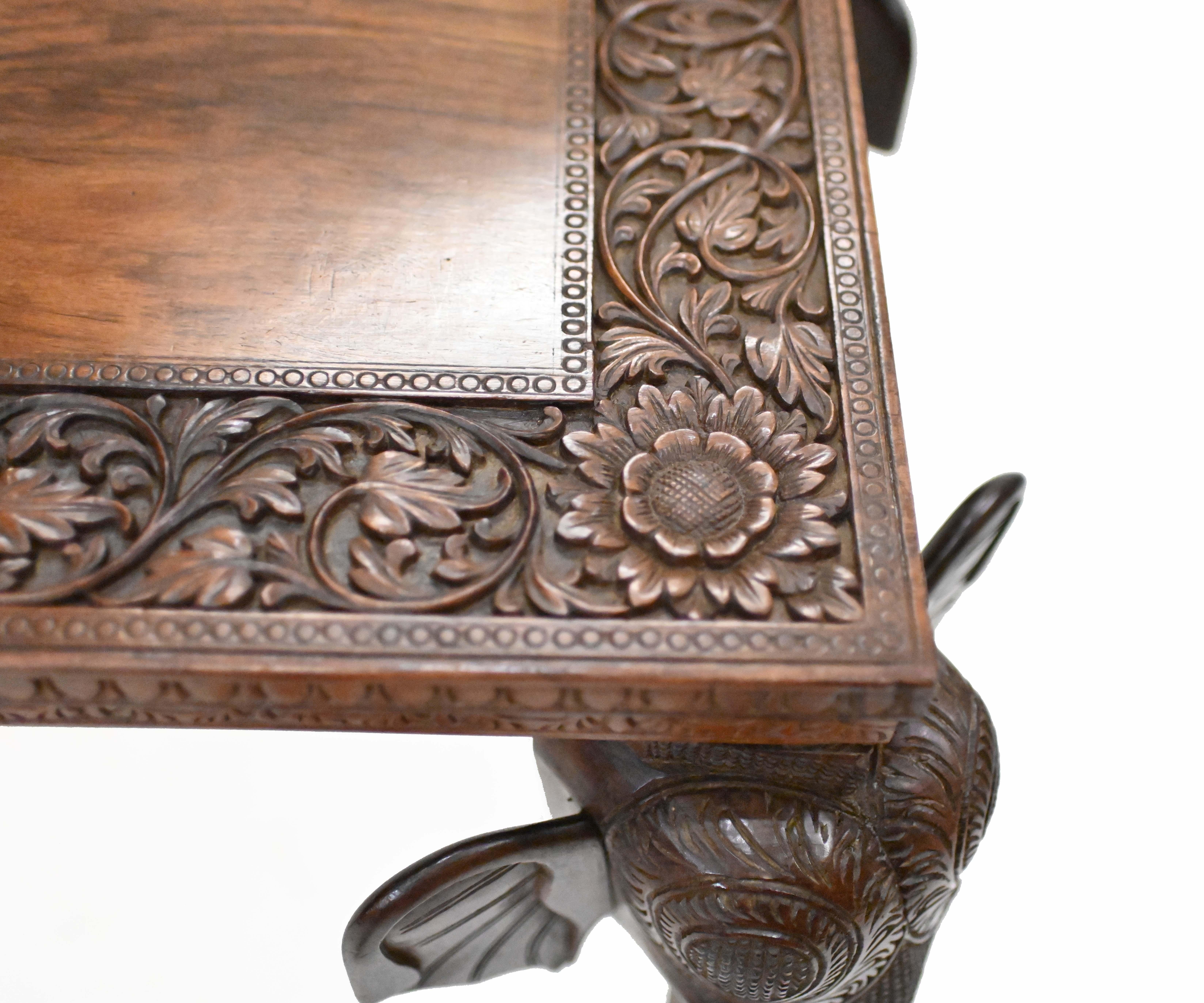 Indian Side Table Colonial Antiques Elephant Legs 1840 3