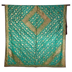 Brocade Silk Bangladeshi Kantha Quilt, Late 20th Century