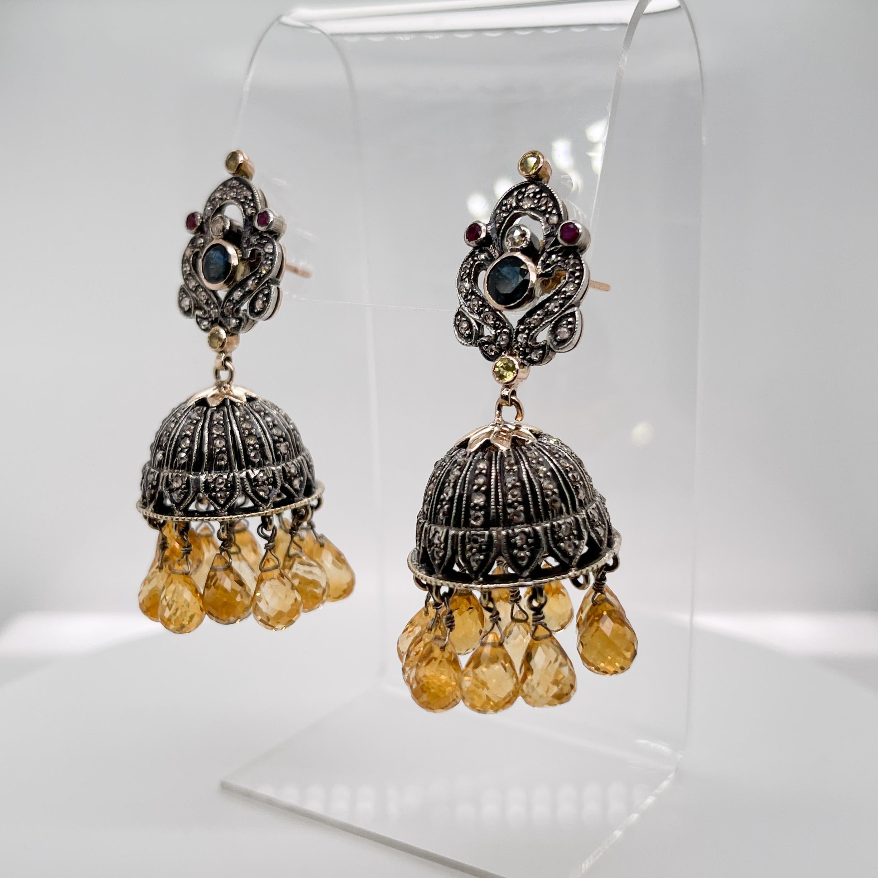 indian chandelier earrings gold