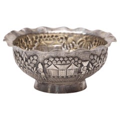 Indian Silver Repoussé Dish