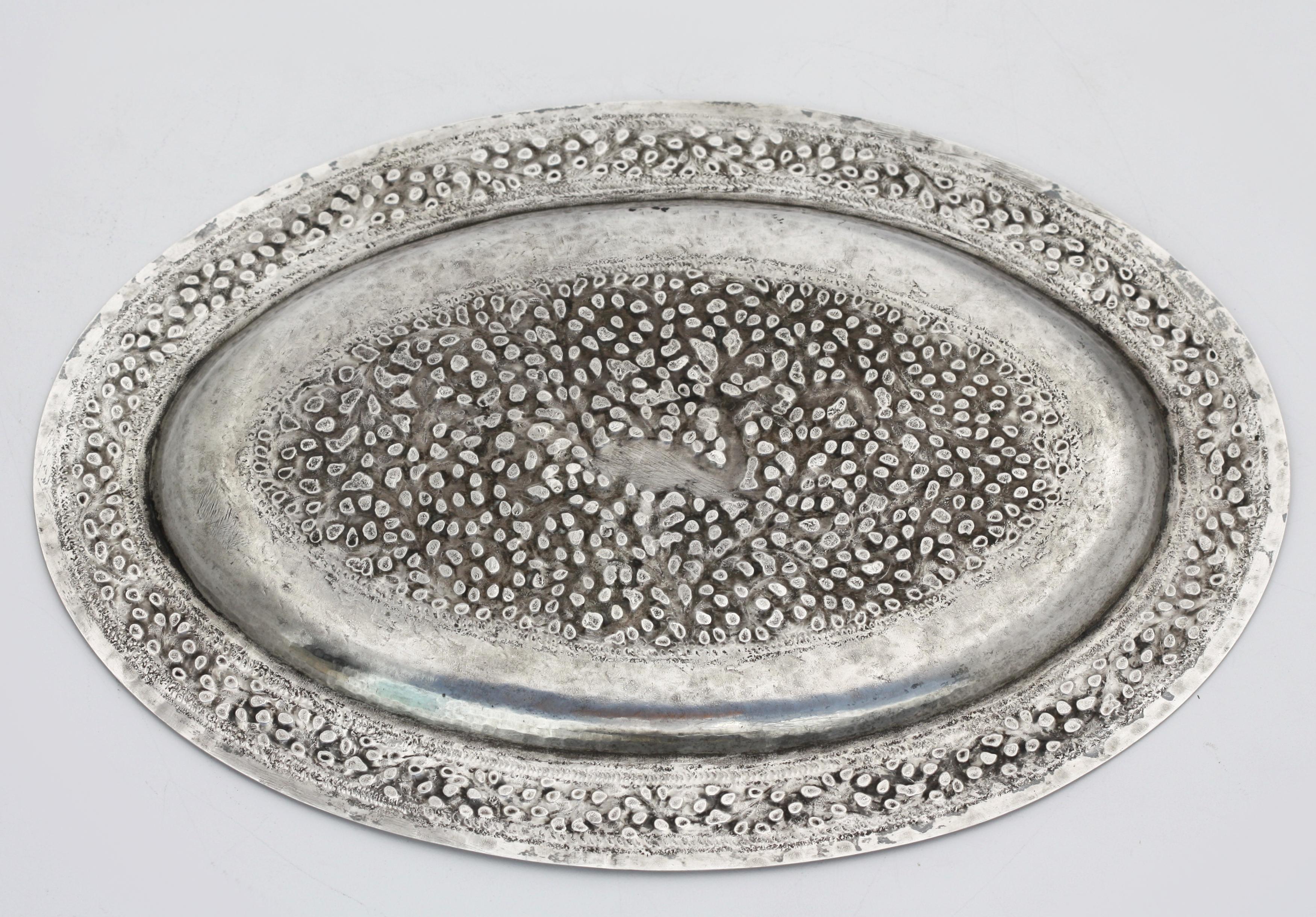 Indisches Silber-Tablett im Angebot 1