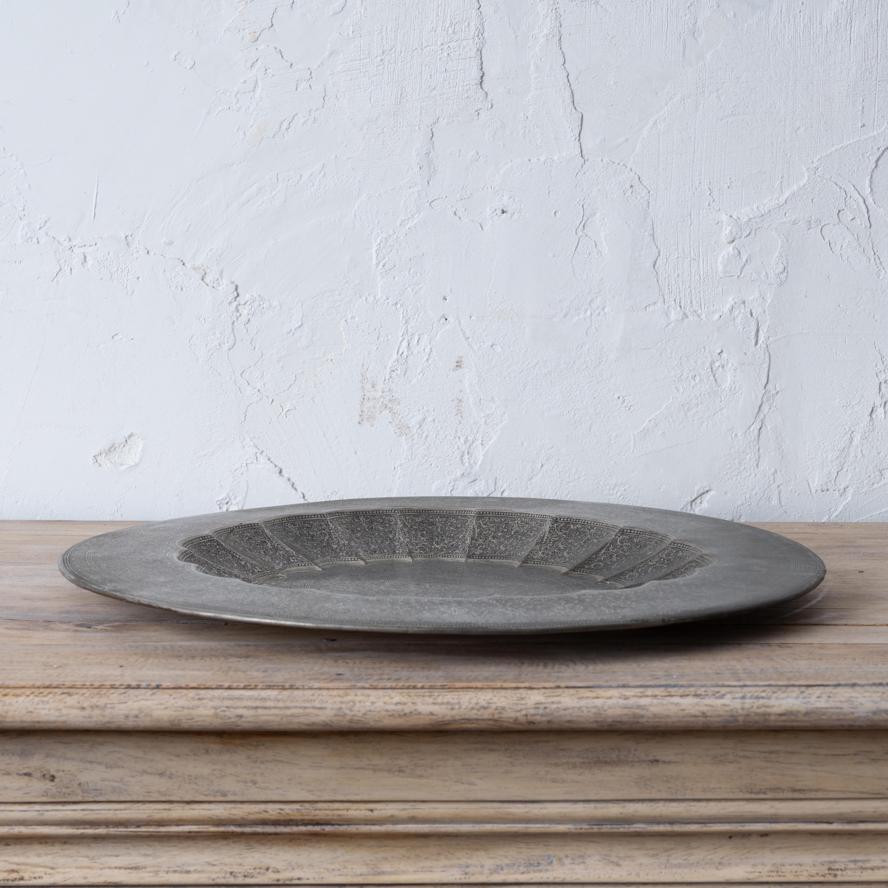 Indian Silverplate Tray For Sale 2