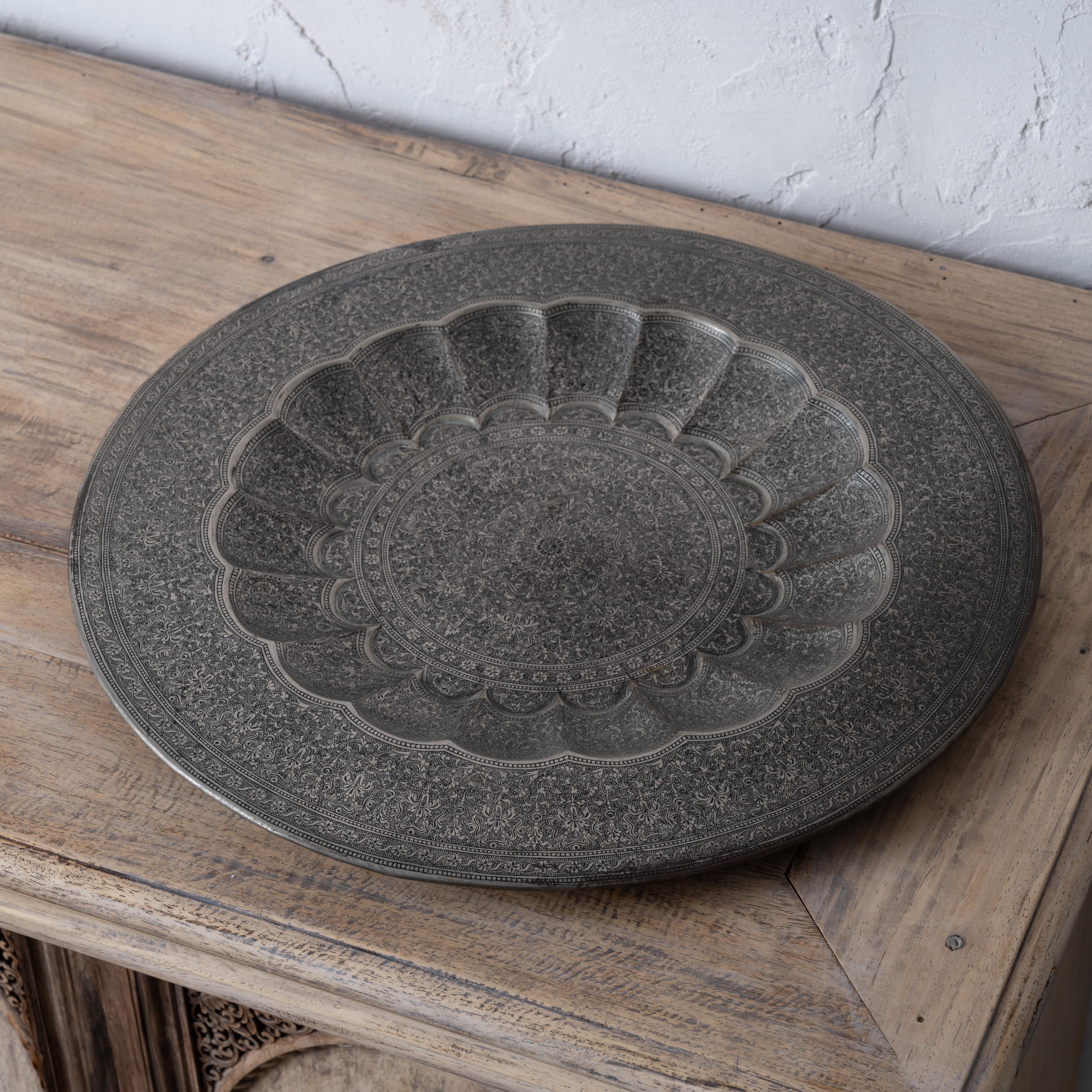 Indian Silverplate Tray For Sale 3