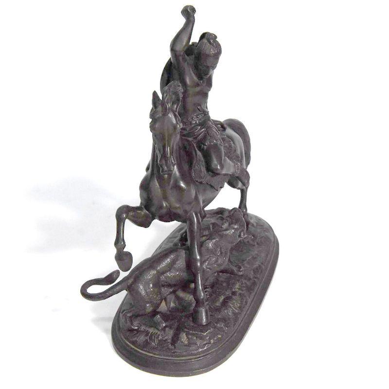 20th Century Indian Spelter Sculpture and his Horse 1930s For Sale