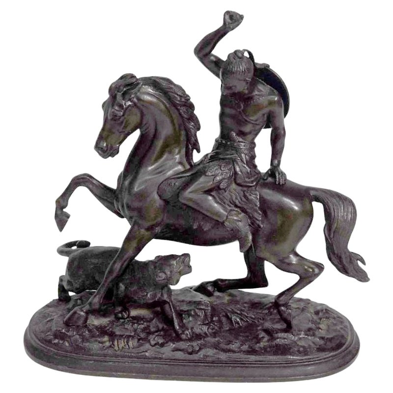 Scultura indiana in spelta e il suo cavallo 1930