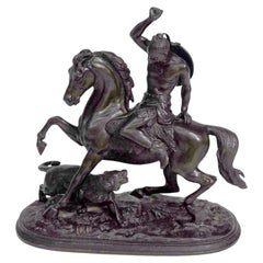 Indische Spelter-Skulptur und sein Pferd, 1930er Jahre