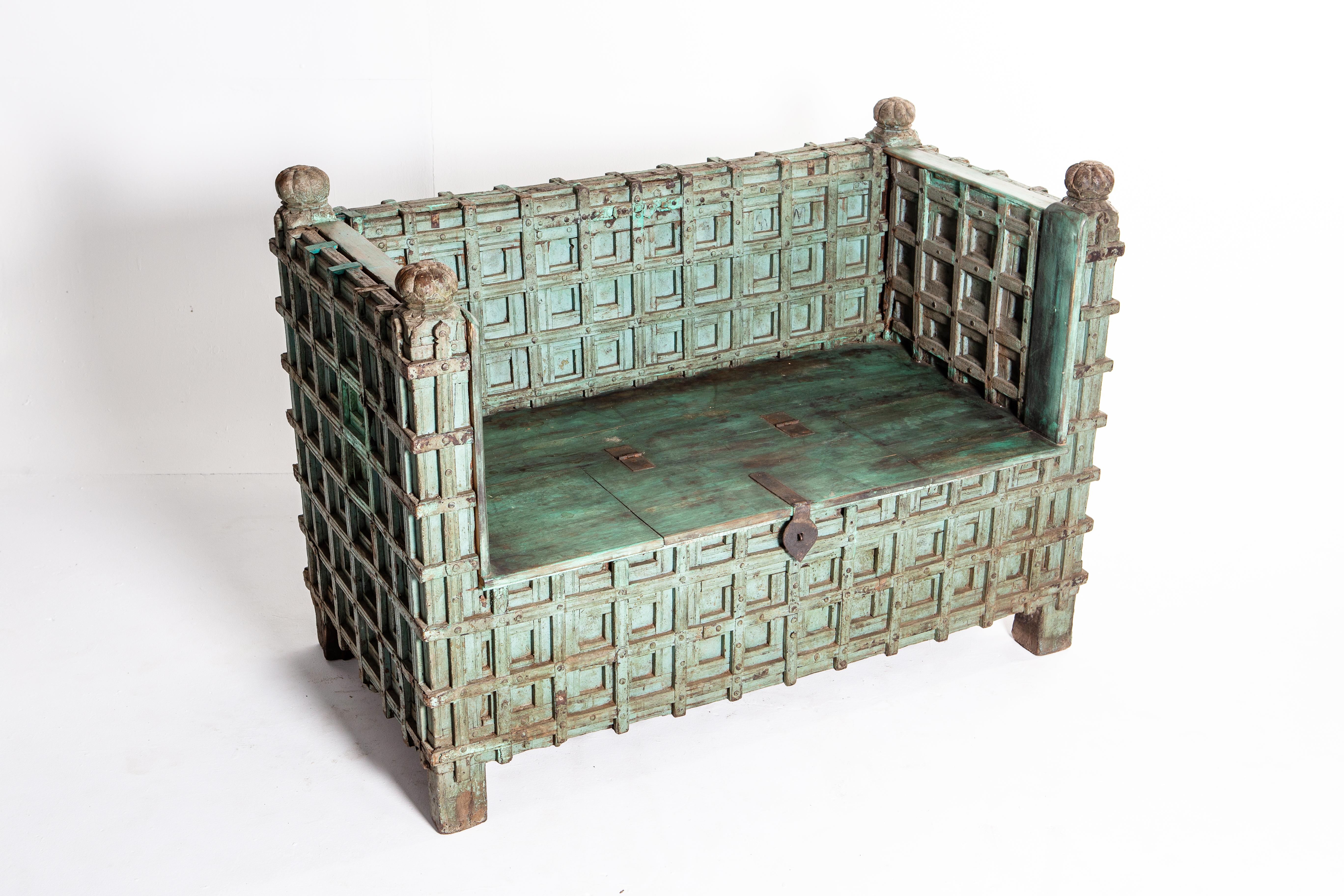 20th Century Indian Strongbox Converted to Bench