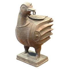 Indian Stylized Duck Brass Container/ Incense Burner